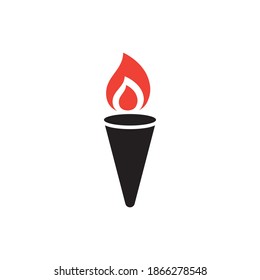 Torch icon design template vector isolated illustration