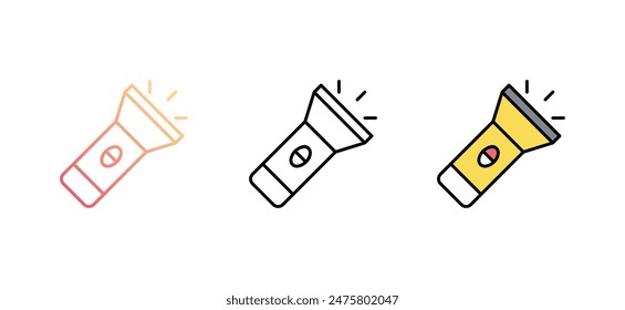 Diseño del icono de la antorcha con el fondo blanco