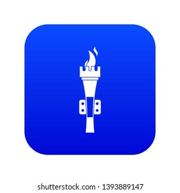 Torch icon digital blue for any design isolated on white vector illustration