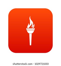 Torch icon digital red for any design isolated on white vector illustration
