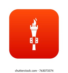 Torch icon digital red for any design isolated on white vector illustration