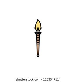 Torch icon. Element of color ancient greece  icon for mobile concept and web apps. Colored Torch icon can be used for web and mobile