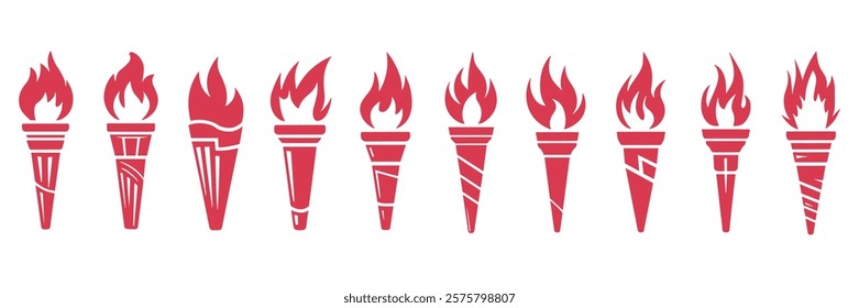 torch icon. flaming torch. vector torch