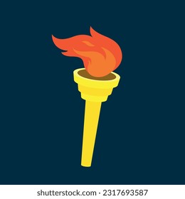 Torch icon. Flat illustration of torch vector icon for web design