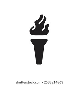 Icono de la antorcha Ilustración de línea plana