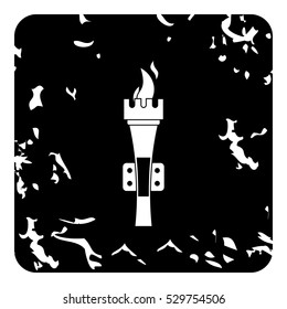 Torch icon. Grunge illustration of torch vector icon for web