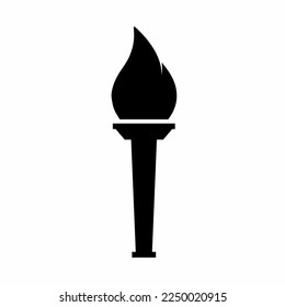 Ilustración del icono de la antorcha. Vector de material.