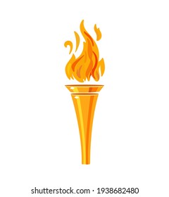 Torch icon isolated on white background. Fire. Flaming figure. Vector illustration isolated on white background.