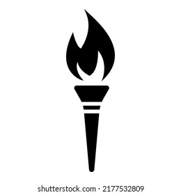 Icono de antorcha aislado en fondo blanco