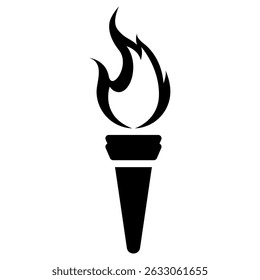 Icono de la antorcha aislado en el fondo blanco