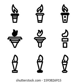 torch icon isolated sign symbol vector illustration - Collection of high quality black style vector icons
