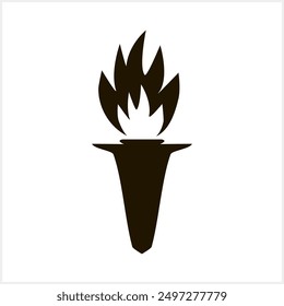 Icono de antorcha aislado Plantilla Clipart llama Vector fuego ilustración