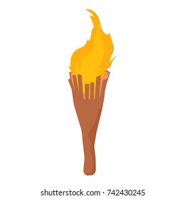 Torch icon. Isometric illustration of torch vector icon for web