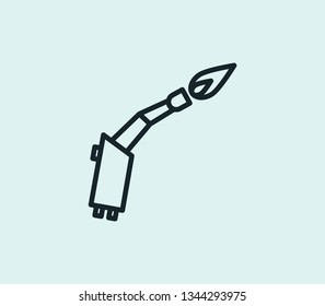 Torch icon line isolated on clean background. Torch icon concept drawing icon line in modern style. Vector illustration for your web mobile logo app UI design.