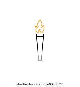 Torch icon. Line and two colour design template
