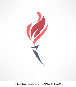 Torch Icon. Logo Design.