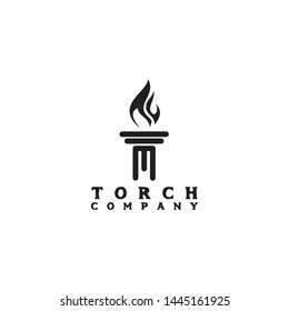 Torch icon logo design vector template