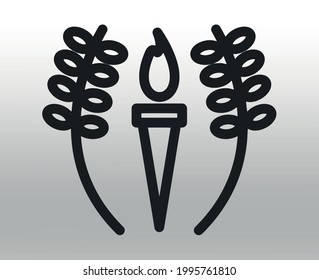 torch icon or logo isolated sign symbol vector illustration,right icon in filled,thin line,outline and stroke style Collection of high quality black style vector icon,gradient background