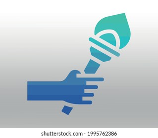 torch icon or logo isolated sign symbol vector illustration,right icon in filled,thin line,outline and stroke style Collection of high quality color style vector icon,gradient background