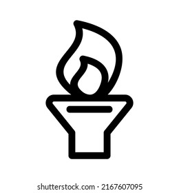 icono de antorcha o logotipo símbolo de señas aislado ilustración vectorial - iconos vectoriales de estilo negro de alta calidad
