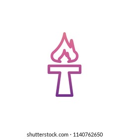 torch icon in Nolan style on white background