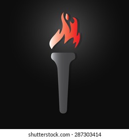 Torch icon on black background - Vector