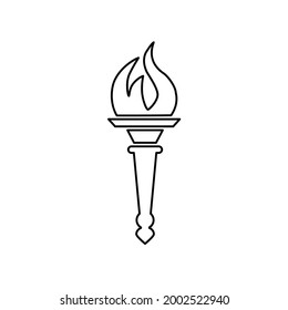 torch icon on a white background, vector illustration