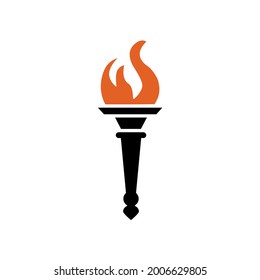 torch icon on a white background, vector illustration