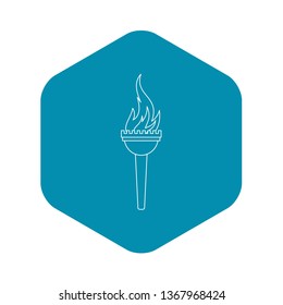 Torch icon. Outline illustration of torch vector icon for web