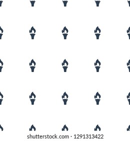 torch icon pattern seamless white background. Editable filled torch icon. torch icon pattern for web and mobile.