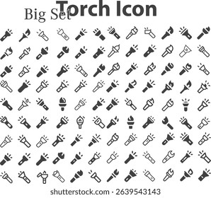 torch icon Set. Torch icon isolated on white background stock illustration. Flash light icon vector design trendy stock illustration.eps
