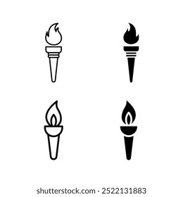 Torch icon set. sign for mobile concept and web design color editable