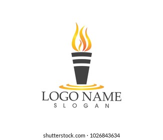 Torch icon sign logo design