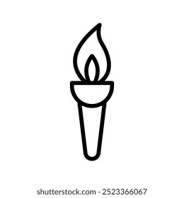 Torch icon. sign for mobile concept and web design color editable