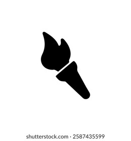 Torch icon silhouette vector illustration on white background