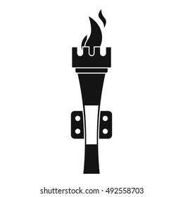 Torch icon in simple style on a white background vector illustration