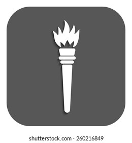 The torch icon. Torch symbol. Flat Vector illustration. Button
