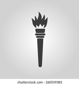 The torch icon. Torch symbol. Flat Vector illustration