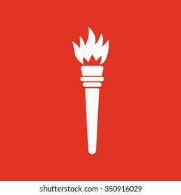 The torch icon. Torch symbol. Flat Vector illustration