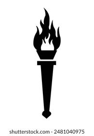 Taschenlampen-Symbol Vektorgrafik heiße Flamme, Kraft flammen. Symbol für die Vektorgrafik der Fackelflamme. Fackelflamme flachen Stil isoliert auf weißem Hintergrund. Vektorillustration.