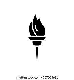 Torch icon, vector illustration, black sign on isolated background
