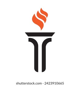 torch icon vector illustration design template