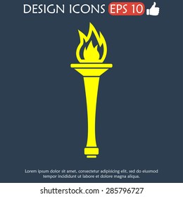 Torch icon - Vector Illustration EPS 10. Flat design style