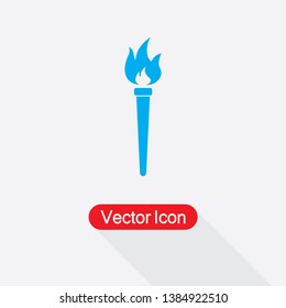 Torch Icon Vector Illustration In Flat Style Eps10
