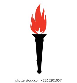 torch icon vector illustration logo design and backgraound.