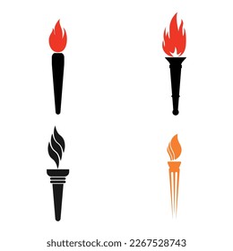 torch icon vector illustration logo design and backgraound.