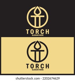 diseño de la plantilla de ilustración vectorial de iconos de antorcha