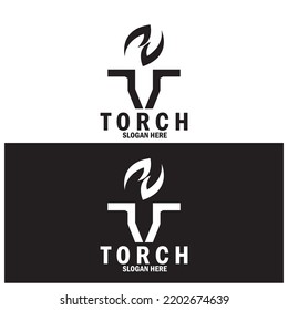 torch icon vector illustration template design