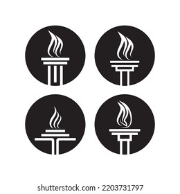 torch icon vector illustration template design
