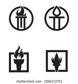 torch icon vector illustration template design